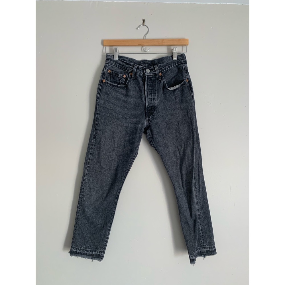 Levi’s 501 skinny with distressed hem